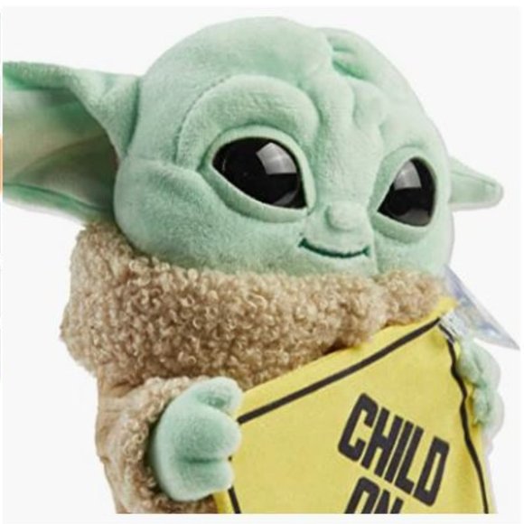 NEW The Mandalorian Grogu Plush “Child on Board” Sign Star Wars Yoda - Picture 3 of 5